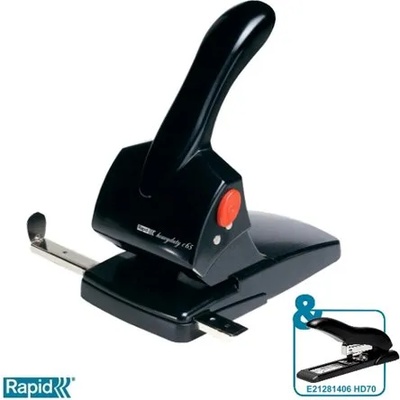 RAPID Перфоратор, високоефективен, с две дупки, 65 листа, RAPID "HDC65 Fashion", черен 20922601 (20922601)