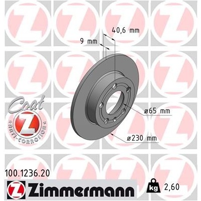100.1236.20 ZIMMERMANN Brzdový kotouč | Zboží Auto