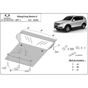 Scut Motor - Румъния Метална кора под двигател ssangyong rexton (gab_) след 2002г (73826)