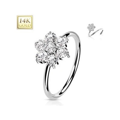 Šperky4U zlatý piercing do nosu kruh ZL01224-WG