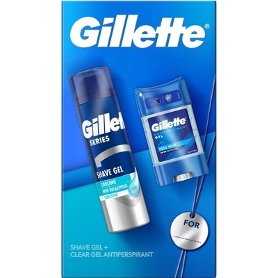 Gillette Gift Cool Wave gelový antiperspirant 70 ml + Sensitive gel na holení 200 ml