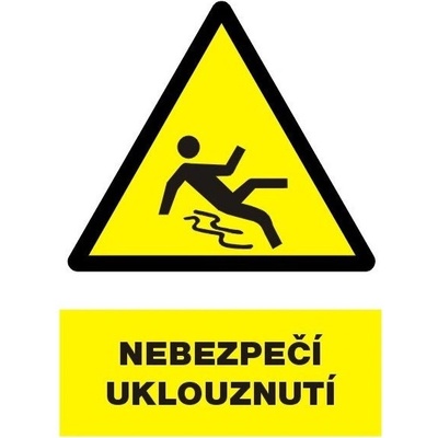 Tabulka bezpečnostní-Nebezpečí uklouznutí