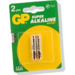 GP Batteries Батерии алкални GP Super АААА, 1.5V, 2 бр (GPBAAAAALR61/LR8D425)