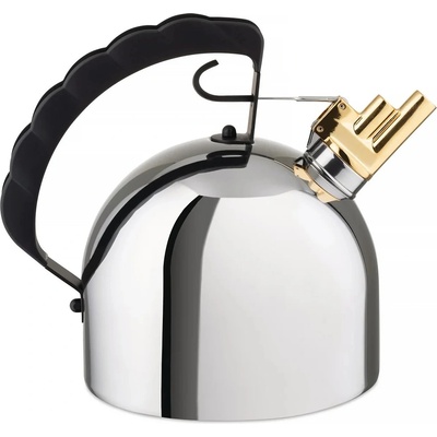 Alessi Чайник за котлон 9091 2 l, сребърен / черен, неръждаема стомана, Alessi (AL9091FM)