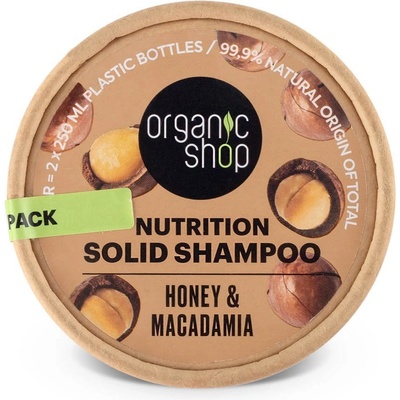 Organic Shop tuhý šampon Med a makadamie 60 g
