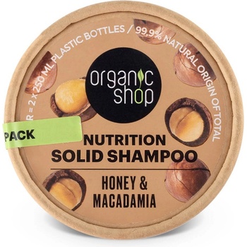 Organic Shop tuhý šampon Med a makadamie 60 g