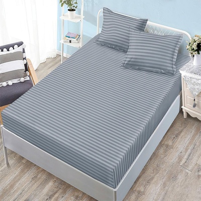 EmonaMall Едноцветен долен чаршаф с ластик и две калъфки (за матрак от 160x200 до 180x200) EmonaMall, 3 части - Модел S18247 (S18247-3333f5-17)