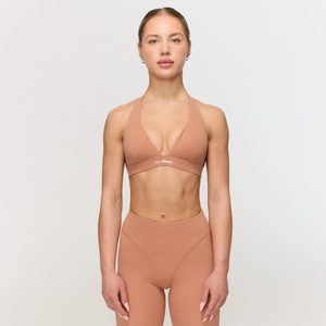 GymBeam Спортен сутиен Fierce Halter Caramel M