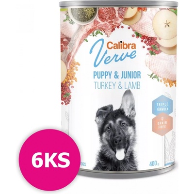 Calibra Dog Verve GF Junior Turkey & Lamb 6 x 400 g