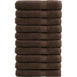 vidaXL Премиум кърпи SOLUND 10 бр кафяви 100x200 см 600 gsm (137247)