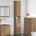vidaXL Шкаф за баня Дъб 30, 5 x 30 x 195 см Инженерна дървесина (888766)