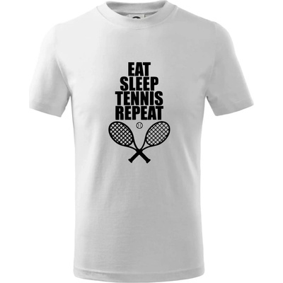Eat sleep tennis Tričko dětské Bílá