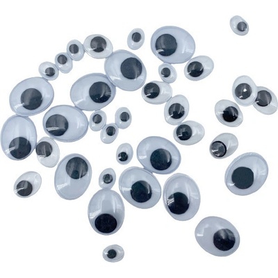 WEST DESIGN Dekorační pohyblivé oči oválné samolepicí (36ks)