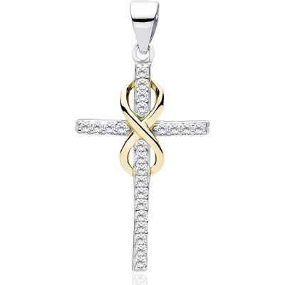 Olivie Stříbrný přívěsek KŘÍŽEK a NEKONEČNO GOLD 9873
