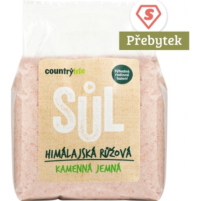 Country life sůl himalájská růžová jemná 1 kg – Zboží Mobilmania