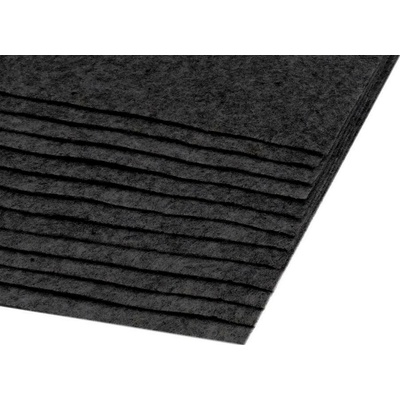 Plsť-filc dekorační 20x30cm balení 2ks tm. šedočerná