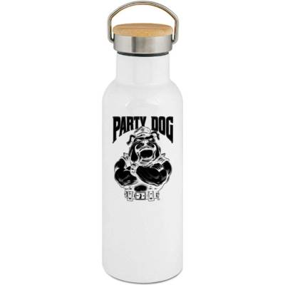 123TRIKO termoska Party dog šéf, černý potisk 500 ml pes
