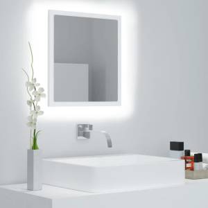 vidaXL LED огледало за баня, бяло, 40x8, 5x37 см, акрил (804908)