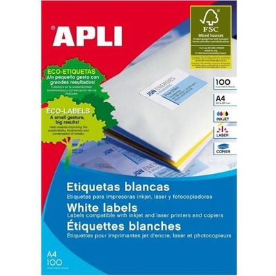 Етикети Apli 70x16.9 mm А4, 100 л. 51 ет. бели (1110021-10-1294)