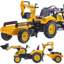 FALK Šliapací traktor 2086Y Komatsu s nakladačom rýpadlom a vlečkou
