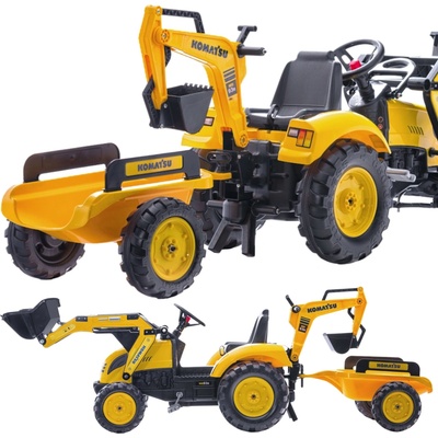 FALK Šliapací traktor 2086Y Komatsu s nakladačom rýpadlom a vlečkou