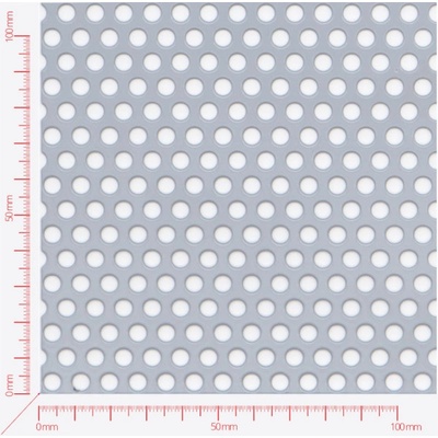 Nerezový plech; děrování kruhové přesazené; otvor 5mm; rozteč 8mm