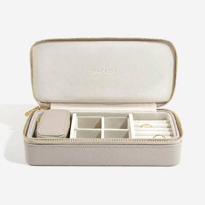 Stackers cestovní šperkovnice Taupe Large Zipped Jewellery Box šedobéžová 75347