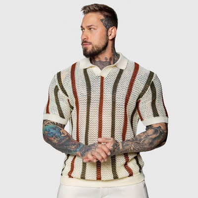 Iron Aesthetics pánské polo tričko Crotchet béžové Béžová