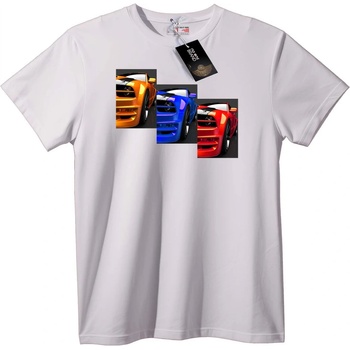 NOONEBRAND Тениска с три цветни коли - 7XL, White