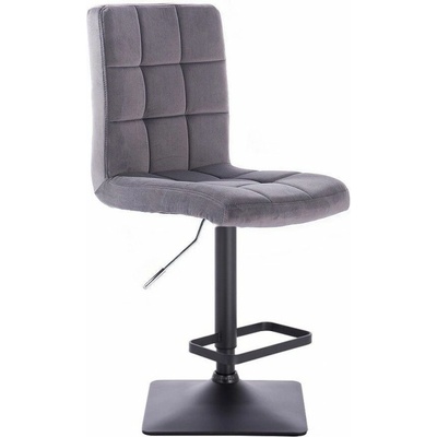LuxuryForm Design Toledo Velur na čiernej hranatej podstave tmavo šedá