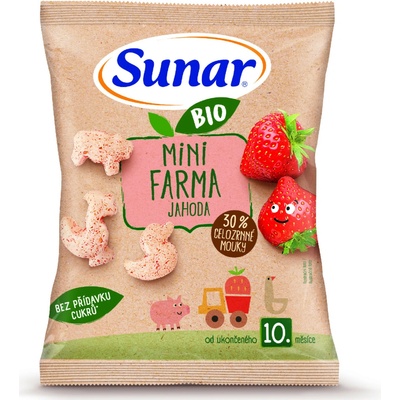 SUNAR Bio Chrumky Mini farma jahoda 18 g
