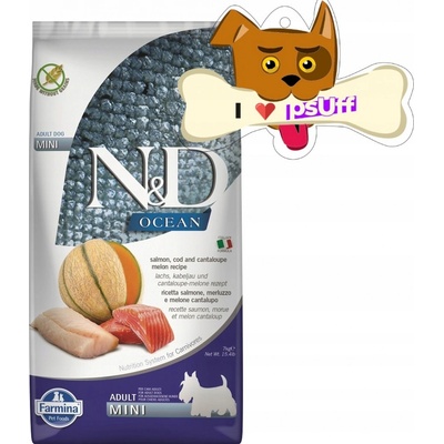 N&D Dog Ocean GF Adult Mini, Salmon, Cod & Cantaloupe melon 7 kg