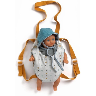 Djeco Dolls Walking Baby Carrier Blue Gray