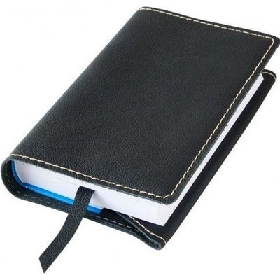 Variabilní kožený obal na knihu se záložkou kůže černá – Zboží Dáma