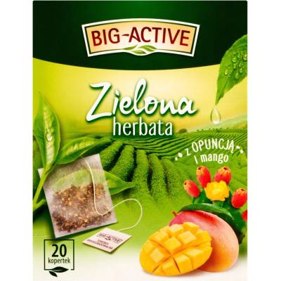 Big-Active zelený čaj s opunciou a mangom 20 vrecúšok