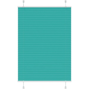 vidaXL Плисирана щора, петролно зелена, 90x100 см, ширина на плата 89, 4 см, полиестер (4015379)