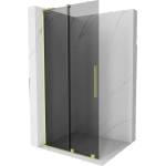 Mexen Velar L плъзгащ се душ параван Walk-in 90 x 200 см, графит 8 мм, златна четкована - 871-090-003-43-55 (871-090-003-43-55)
