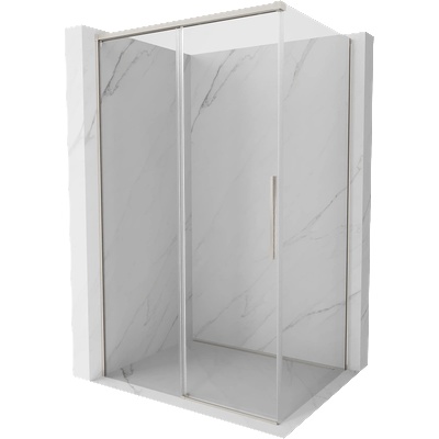 Mexen Rox плъзгаща се душ кабина 140 x 110 cm, прозрачна, четкана никел - 8C2-140-110-97-00 (8C2-140-110-97-00)