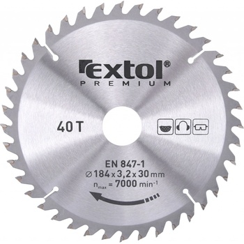 EXTOL PREMIUM Kotouč pilový s SK plátky, O 184x3,0x30mm, 40T (8803221)