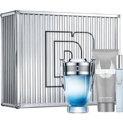 Paco Rabanne Invictus Aqua 2018 EDT 100 ml + sprchový gél 100 ml + EDT 10 ml darčeková sada