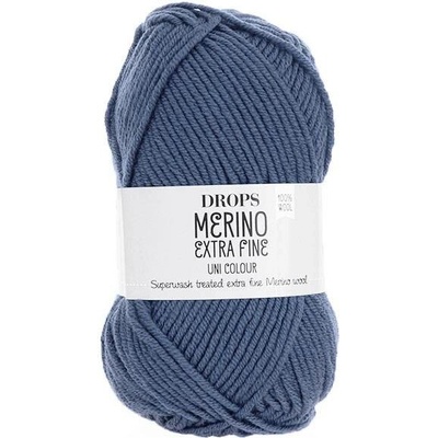 Příze DROPS Merino Extra Fine uni color 13 - džínově modrá