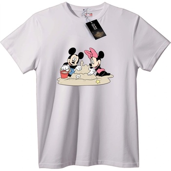 NOONEBRAND Тениска Mickey & Minnie Пясъчен замък - 3XL, White