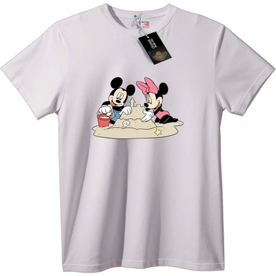 NOONEBRAND Тениска Mickey & Minnie Пясъчен замък - 3XL, White