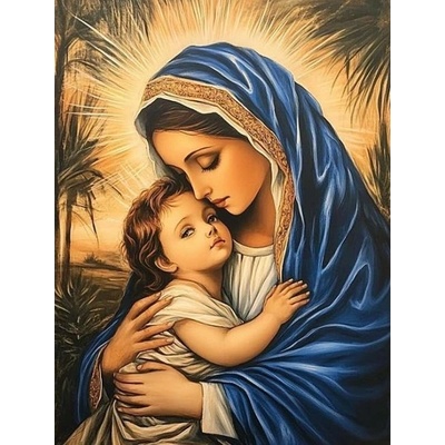 Norimpex - Puzzle Diamant painting: Virgin Mary with child 30x40cm - 1 - 39 piese