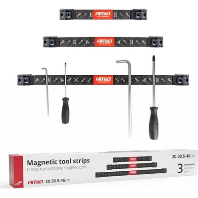 AMIO Magnetické držáky na nářadí 1x20cm 1x30,5cm 1x46cm sada 3ks