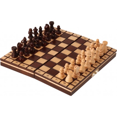 ČistéDřevo Cestovní dřevěné šachy 20 x 20 cm