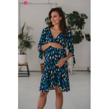 Těhotenské kojící šaty Two Ways Midi Dress Navy Blue