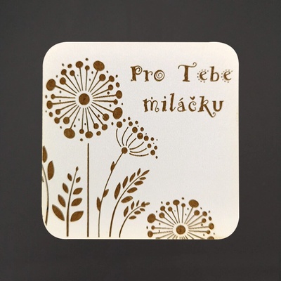 Amadea Dřevěný podtácek hranatý text pro Tebe miláčku průměr 9cm
