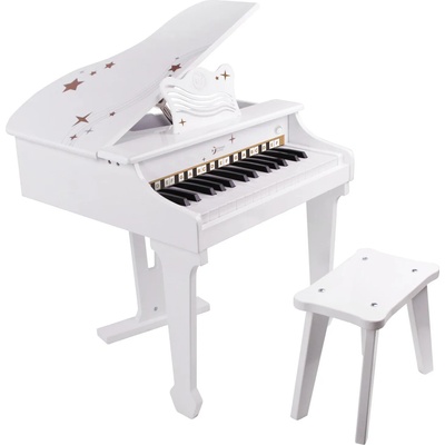 Classic World Детско електронно пиано Classic World - Бяло, с пейка (CW54273)