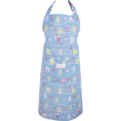 GreenGate Kuchyňská zástěra Laura Christmas Dusty Blue